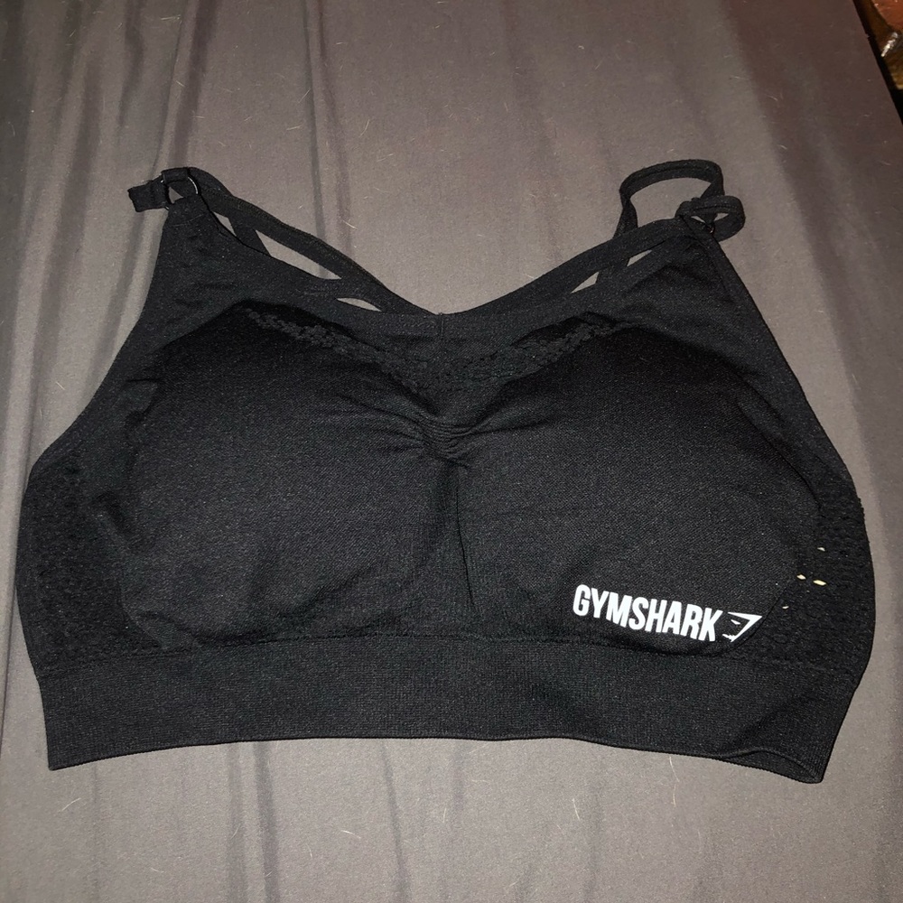 NWOT black gymshark energy seamless sports bra M